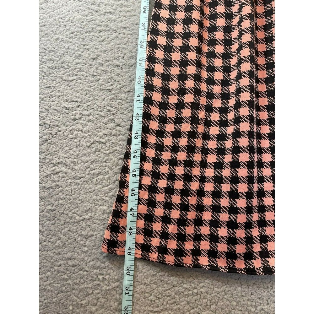 Topshop Women's Wrap Plunge V Neck Checkered Print Midi Dress Size 2 Small - Picture 11 of 11